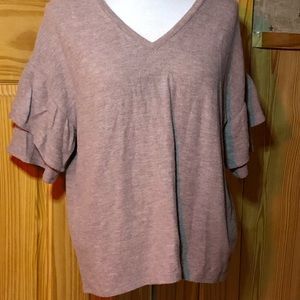 H by Bordeaux Tiered Ruffle Sleeve Blouse